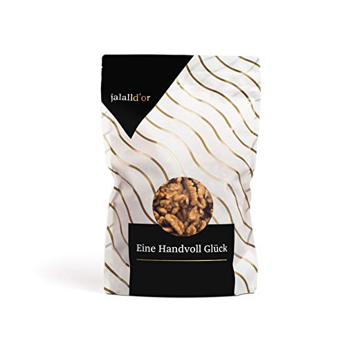 Walnüsse natur von Jalall D'or | naturbelassen | ganze Hälften | fein mildes Walnuss-Aroma | frisch abgefüllt | Walnusskerne PREMIUMqualität | 750 g Cover