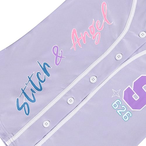 Disney Girls Baseball Jersey T-Shirt with Lilo & Stitch and Angel - Girls Sizes 4-164