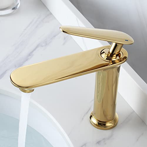 Grifo de baño de un solo orificio monomando con agua fría caliente