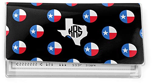 RNK Shops Personalized Texas Polka Dots Vinyl Checkbook Cover