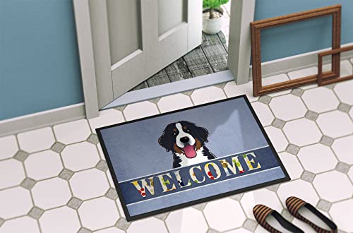 Carolines-Treasures-BB1423MAT-Bernese-Mountain-Dog-Welcome-Doormat-18×27-Blue-Front-Door-Mat-Indoor-Outdoor-Rugs-for-Entryway-Non-Slip-Washable-Low-Pile-18H-X-27W Carolines Treasures BB1423MAT Bernese Mountain Dog Welcome Doormat 18×27 Blue Front Door Mat Indoor Outdoor Rugs for Entryway Non Slip Washable Low Pile 18H X 27W
