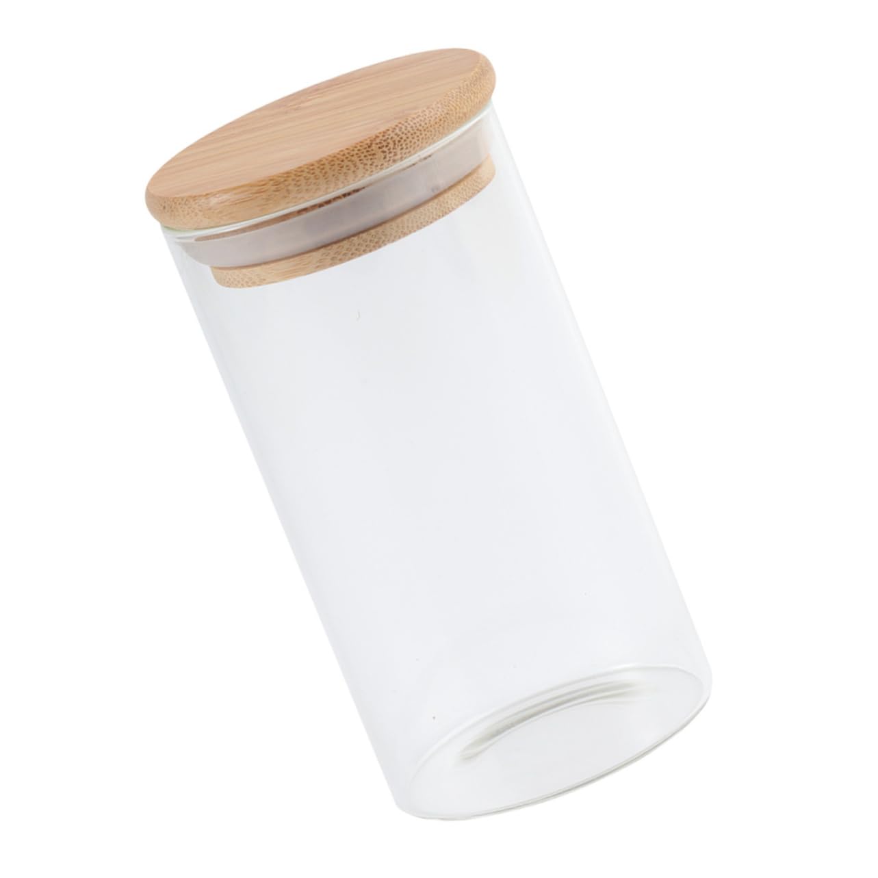 Alipis 1pc Sealed Jar Pot Container Glass Containers Glass Candy Pot Food Storage Jar Glass Storage Jars Glass Sealed Pot Glass Sealed Canisters Food Storage Containers Wooden Cover Jar