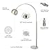 CO-Z Modern Floor Lamp for Living Room, Brushed Nickel Arc Floor Lamp with LED Bulb, Marble Base Contemporary Tall Lamp for Living Room Couch Sofa, Height Up to 69 Inch