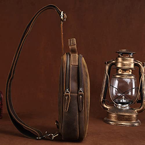 Messenger Bags Crazy Horse Leather Men's Strap Chest Day Pack Back Casual Messenger Bag Messenger Cowhide Shoulder Bag3