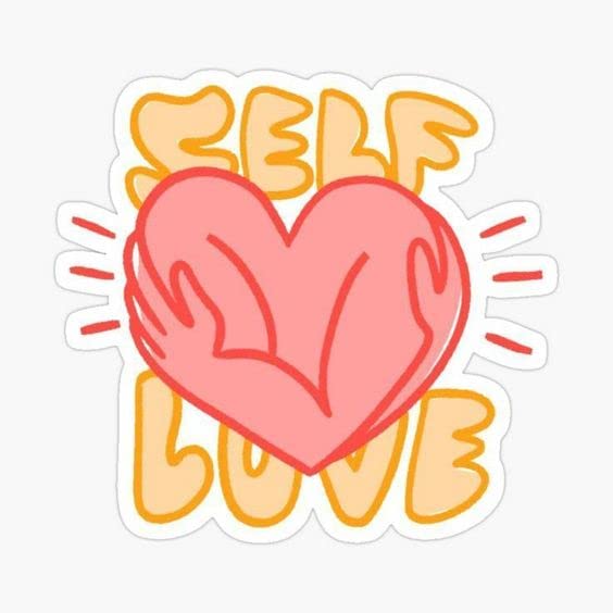 AMFAH CORPORATION Self Love Motivational Heart Vinyl Decal Sticker Premium Quality Multiple Colors for Car Bumper Truck Van SUV Window Wall Boat Cup Tumblers Laptop or Any Smooth Surface 4x4