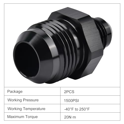 Image of EVIL ENERGY 10AN Male to AN6 Male Flare Reducer Coupler Union Straight Adapter Fitting Black 2PCS