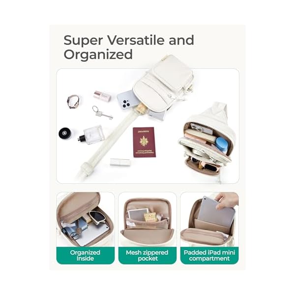 BAGSMART Crossbody Sling Bags for Women, Small Crossbody Purse Fanny Packs with Adjustable Strap, Sling Backpck for travel