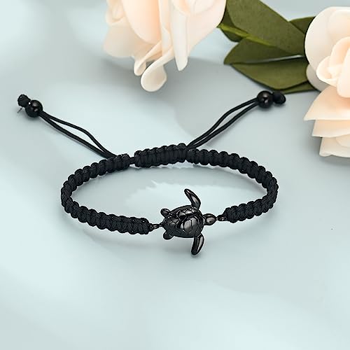 shajwo Cremation Jewelry Sea Turtle Urn Bracelet for Ashes for Women Men Memorial Adjustable Braided Ashes Bracelet4