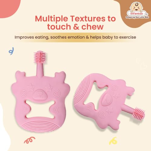 Image of Infantso Soft Silicone Teether for Baby Teething, Bear Teether Toy for 0-12 Months, BPA Free Silicone Soothing Baby Teether | BPA Free, Food Grade Soft & Safe Gum Relief Toy