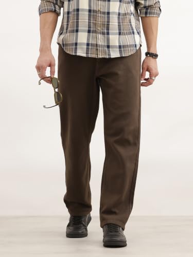 Image of WROGN Men's Mid-Rise Jeans | 100% Cotton | Anti-Fit Relaxed Silhouette