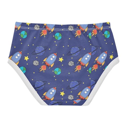 Wusikd Universe Rocket Girls' Underwear Cotton Girls Briefs Soft Toddler Underwear 3T Multi2