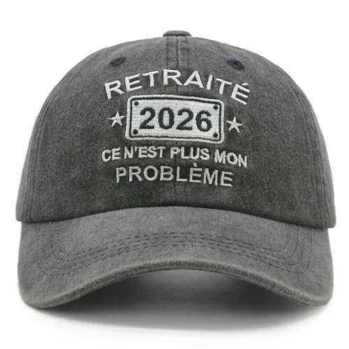 WALNOVA Casquette Retraité 2026, Casquette Baseball Délavée Vintage Réglable, Cadeau de Retraite pour Homme Femme