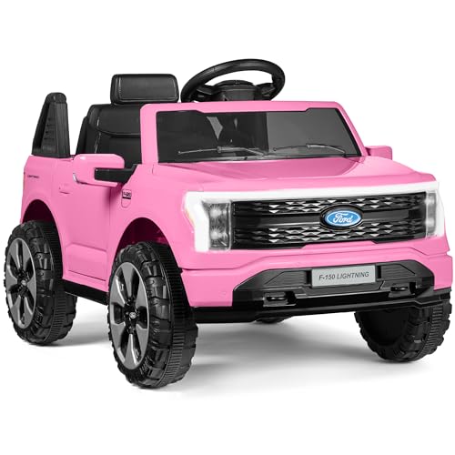 Best Choice Products Licensed Ford F-150 Lightning Truck Kids 12V Electric Ride On Car Toy w/ 66lb Weight Capacity, Parent Control, Bluetooth - Pink