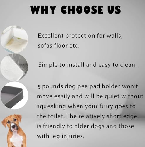 Image of Dog Toilet with High Walls,Indoor Dog Potty for Small Medium to Large Dogs.No Spill Silicone Pee Pad Holder Tray for Dogs Work with Most Training Pads and Easy to Clean.