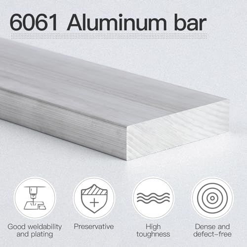 Image of 2 Pieces 1 /2 inch (12mm) X 2 inch(50mm) Square Aluminum Flat BAR 12 inch(305mm) Long 6061 General Purpose Plate,T6511 Solid New Mill Stock