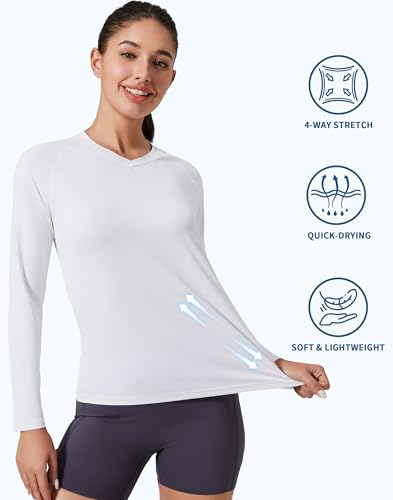 Pioneer Camp Women's UV Sun Protection SPF Shirt V Neck UPF 50+ Long Sleeve Workout Tops Quick Dry Rash Guard Hiking Running4