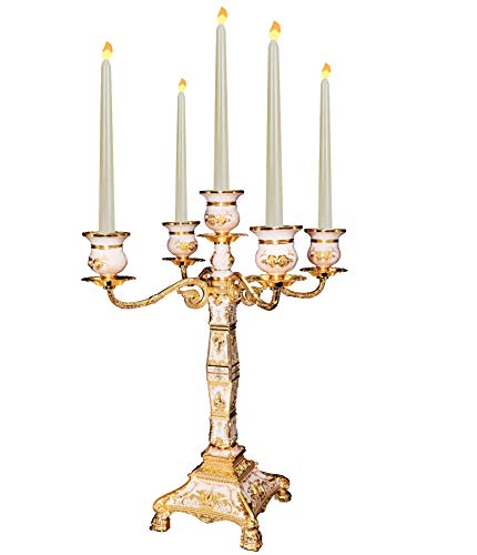 RosyLine Metal Candelabra 17" Height, Candle Holder with 5 Arms,Antique