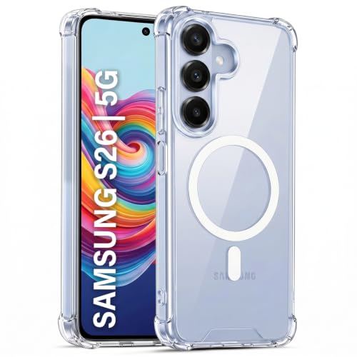 Image of TRUEUPGRADE Back Cover for Samsung Galaxy S26 5G Non Mag-Safe Transparent PC + TPU Bumper Case with Magnetic Print Shockproof Protection (Transparent Mag-Safe)