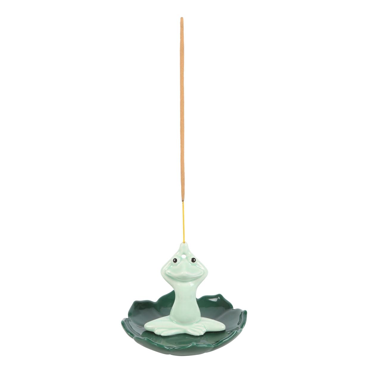 Yogi Frog Incense Holder: Serene Chakra Realignment for Tranquil Atmosphere - Handcrafted Ceramic Craftsmanship, Mindful Gift Idea