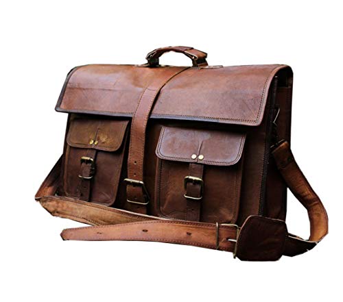 handolederco. Sacoche classique adulte unisexe 100% cuir véritable pour ordinateur portable 45,7 cm...