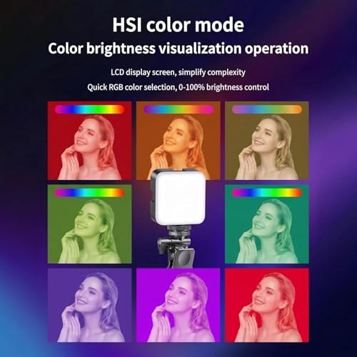 Image of FUGETEK RGB LED Pocket Video Light with Clip, Dimmable Bi-Color 3200K-6500K, Portable Selfie, Video Light for Mobile, Laptop, Tablet, DSLR Camera, for Meetings, Photography, Streaming