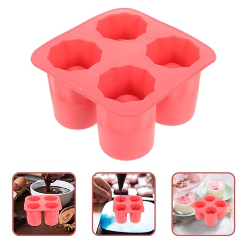 Molde para cubitos de hielo flexible de silicona roja miniatura 7