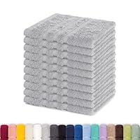 Lavea® 10er Seiftuch Set, 30 x 30 cm, 100% Baumwolle Frottier 500 g/m², Gästehandtücher und kleine Waschlappen, pflegeleicht 60 °C, Frottierserie Elena, ideal für Bad und Gäste WC, Silber