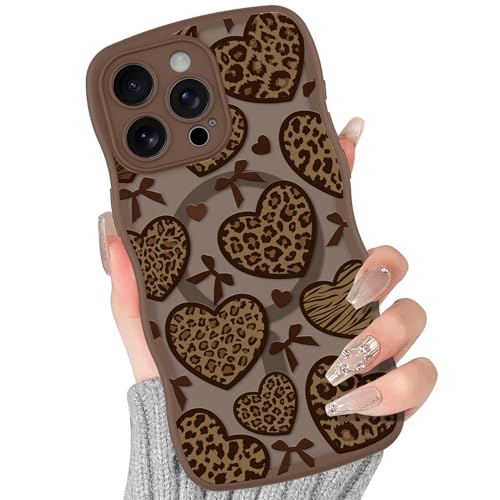 Coque iPhone 15 Pro MagSafe motif léopard cœur : le cadeau idéal pour femme et fille