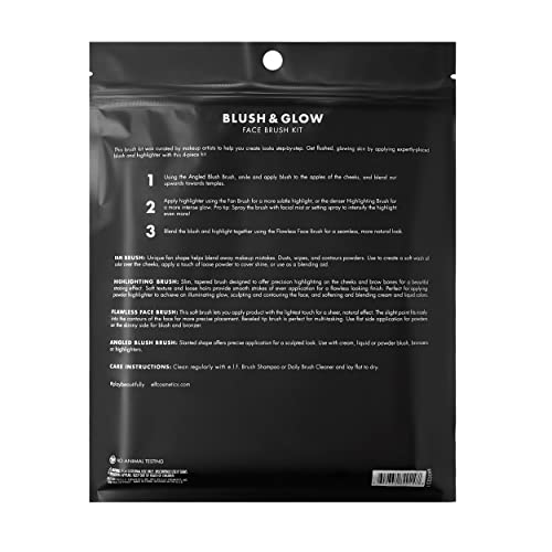 Image of e.l.f. Blush, Bronzer, and Highlighter Brush Set, Brushes For Applying Powder, Blush, Bronzer & Highlighter, Vegan & Cruelty-Free