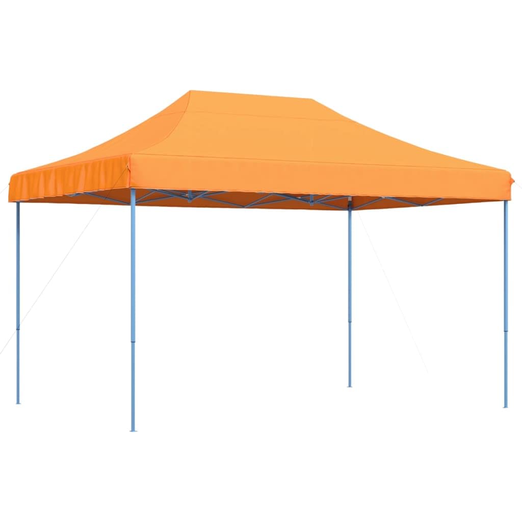 Pomarańczowy składany namiot imprezowy Pop-up 410 x 279 x 315 cm, namiot altanowy, altana zewnętrzna, altana ogrodowa, altana zewnętrzna, altana imprezowa