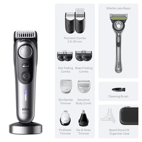 Braun All-in-One Series 9 PRO Men's Electric Beard Trimmer, Hair Clipper, Shaver & Razor for Face, Hair & Body, AIO 9570 with Gillette Labs Razor, Cordless - image 3