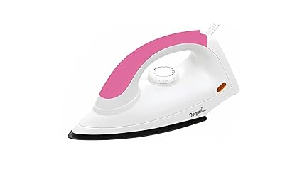 Deepali Gold MAGIC 750 Watts Lightweight Automatic Dry Iron with Non-stick Black Coated Soleplate, ISI Certified, (White and Pink)