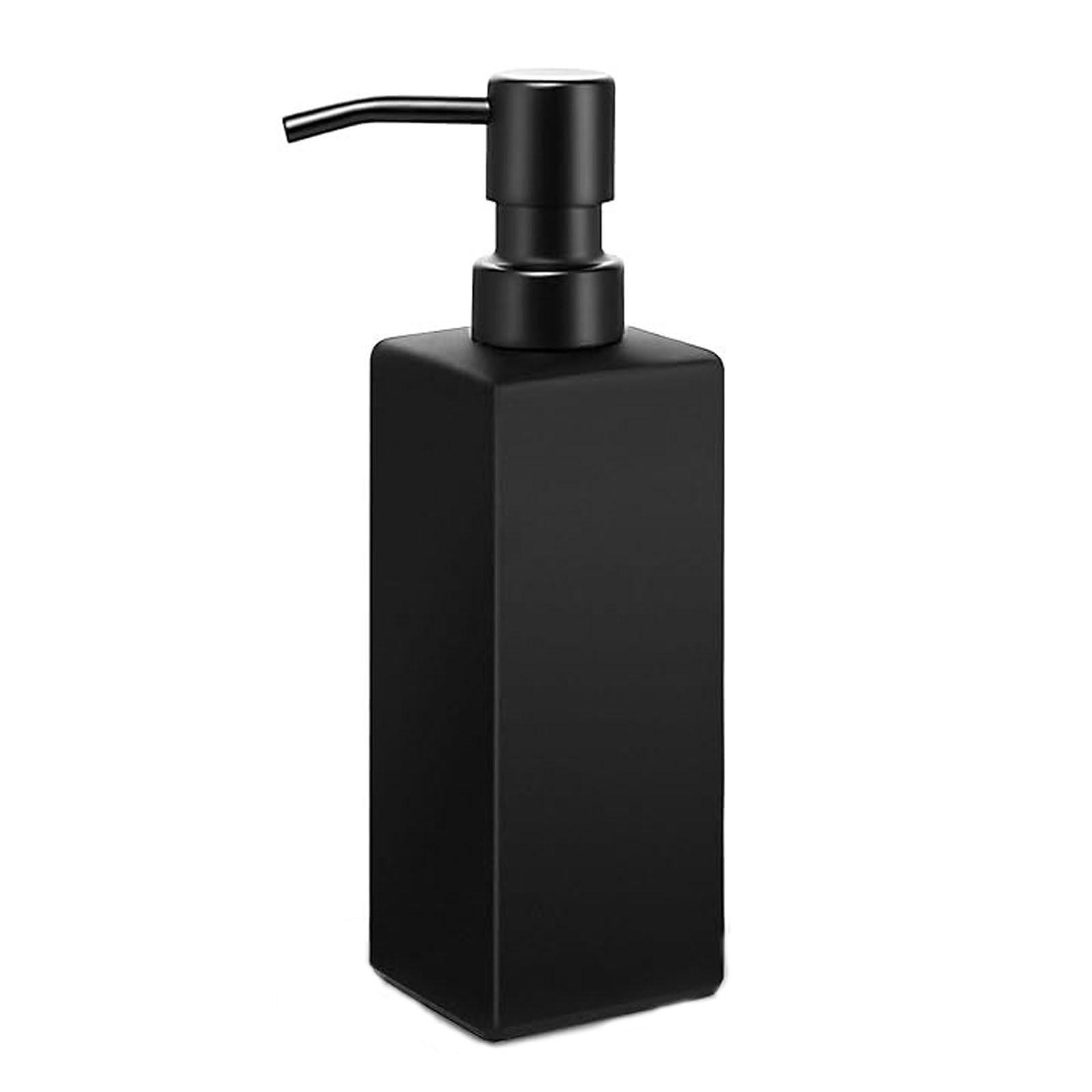 Kxaoxgrc Black+2 Black Pumps Glass Soap Lotion Dispenser Set, Hand Soap Lotion Dispenser 12 Oz Glass Leak-Proof Multicolor With 2 Pump Heads(Black+2 Black Pumps)