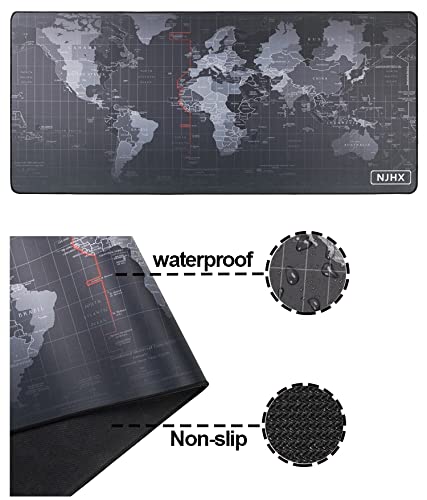 Smaige Gaming Extended Mammoth Soft Gaming Mouse Pad / Mat, Long Xxl Mousepad, Stitched Edges, 15.7" X35.4X0.12 (Worldmap, 40X90Cm) #TOP3