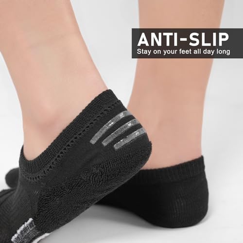 Image of No Show Socks Womens Cushioned Low Cut Invisible Footies for Running Athletic Gym Ankle Socks 6 Pairs