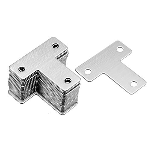 sourcing map Puntales angulares de esquina de Soportes de reparación de Placa plana en forma de T, 40mmx40mm 20PC