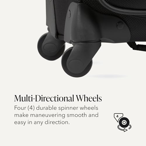 Image of SWISSGEAR Sion Carry-On Spinner Luggage, Softside Expandable, Lightweight Suitcase, Black, 22.75-Inch