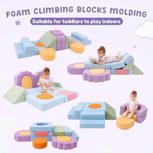 Image of Foam Climbing Toys for Toddlers, 13pcs Soft Play Climbing Blocks