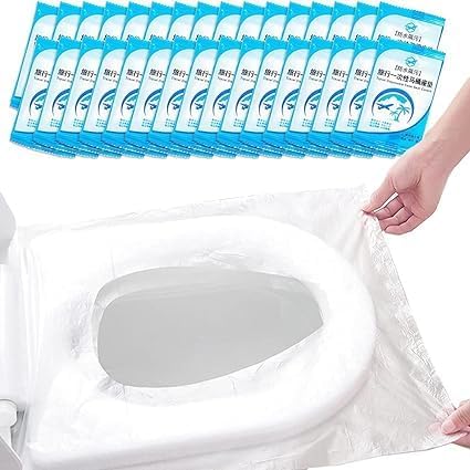 GLADBACK Disposable Toilet Seat Cover, Non-Woven Fabric Travel Toilet Seat Cover Avoid Direct Contact with Unhygienic Toilet Seats (10 pcs)-image-39
