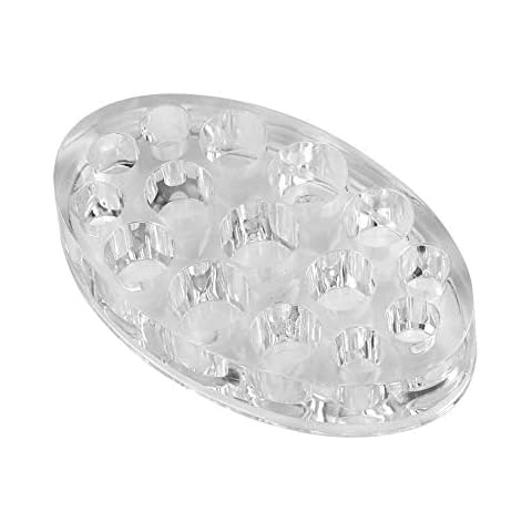 Tattoo Pigment Cup Holder, Asixx 15 Holes Oval Acrylic Tattoo Permanent Makeup Pigment Cup Cap Stand Ink Holder,Convenient and Practical,Transparent color Cover
