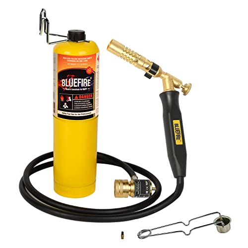 Bluefire Mras-8210 Jumbo Turbo Flame 5' Hose Propane Gas Welding Torch Kit With Mapp Gas Great High Intensity Nozzle Head Fuel By Map Pro For Soldering Brazing Large Diameter Copper Pipe #TOP1