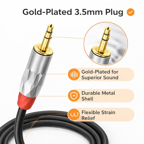 Image of MX RCA Cable AUX to RCA Y Splitter Cable To 2 Rca Stereo Audio Cable PERENT (3.5mm to Dual 3-Pin Male XLR Mic Cable, 5 METER)