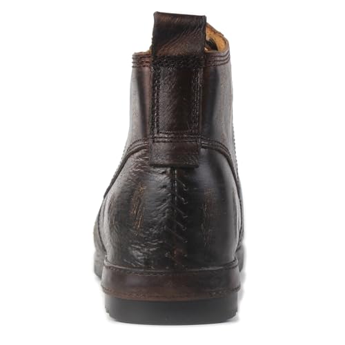Image of OSSTONE Moto Boots for Men Fashion lace-up Leather Chukka Boots Casual Shoes Metal Cleats OS-6015-3-A-US-R Metal Black