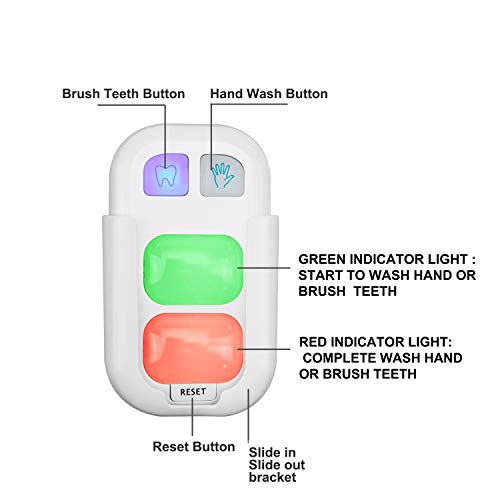 Timer Luxsway, 2 Minutes Teeth Brush Timer and 20 Seconds Hand Wash Timer for Kids Training Coach, Wireless Battery Powered Indicator Light 2Pack - Image 6
