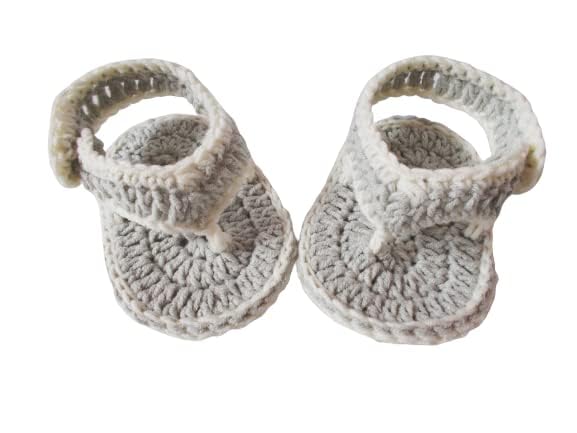 Crochet Baby Shoes, Newborn Flip Flops, Baby Sandals (9-12 months)