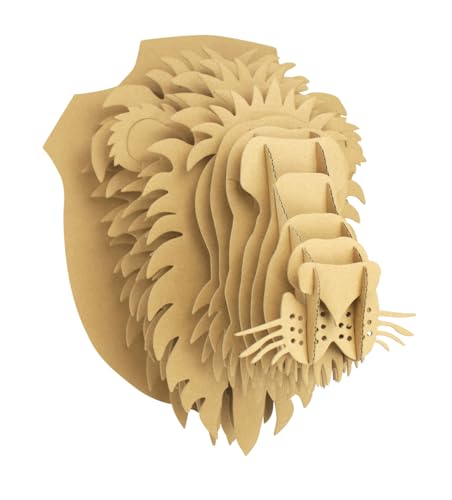 Maquette en carton trophée lion pour réinventer la déco d'un salon moderne