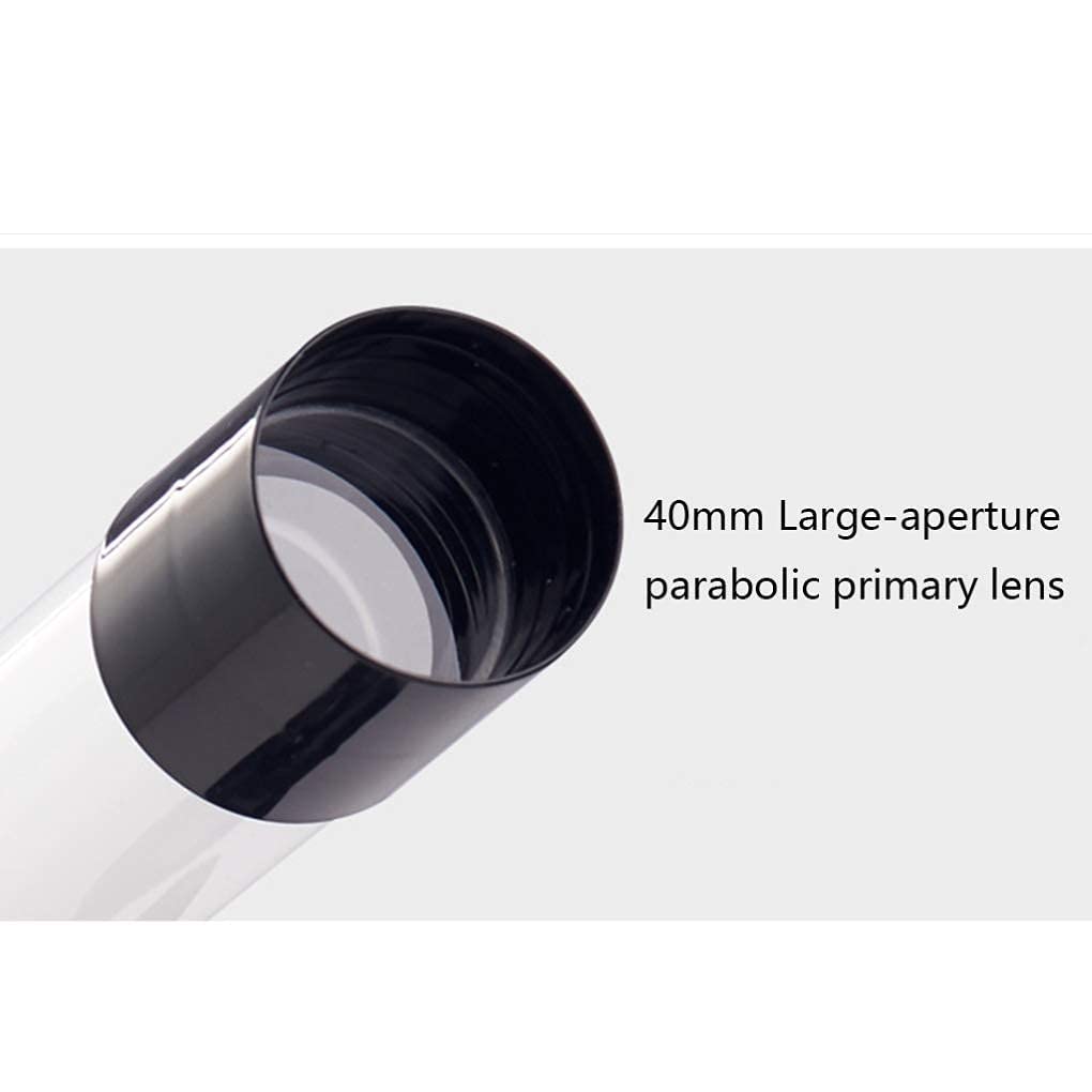 Telescopio para Principiantes para astronomía, Refractor de Apertura de 40 mm, monocular de Cielo de Vidrio Totalmente Recubierto, monoscopio para niños, telescopio Espacial Compacto, Blanco