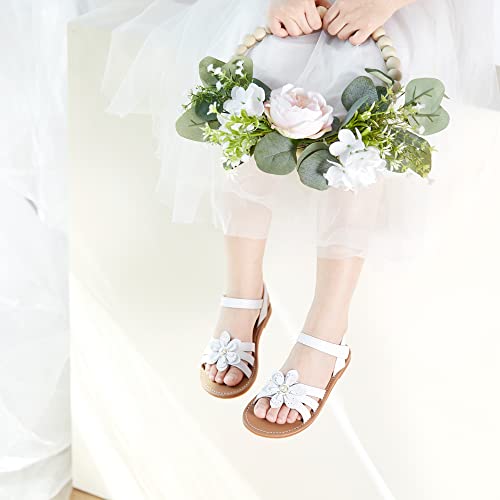 Image of Felix & Flora Toddler Girl Sandals - Little Girl Easter Dress Shoes Lightweight Open Toe Beach Holiday Flats
