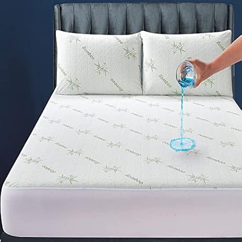Waterproof Bamboo Mattress Protector King 78x80 Non Noisy Cooling Breathable Ultra Plush Absorbent Extra Deep Fits 20 Inches Deep Mattress Cover