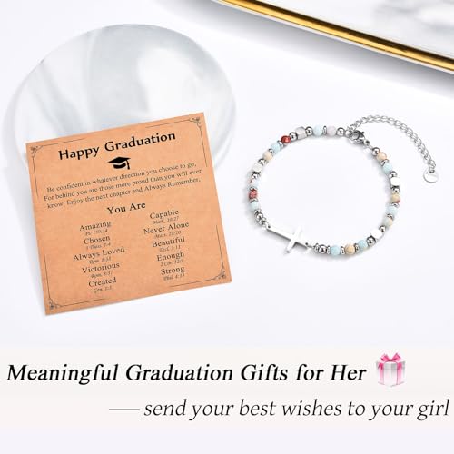 Image of Christian Gifts for Women Girls, Religious Cross Bracelet, Birthday Christmas Easter Baptism Confirmation First Communion Valentines Day Graduation Gifts for Her